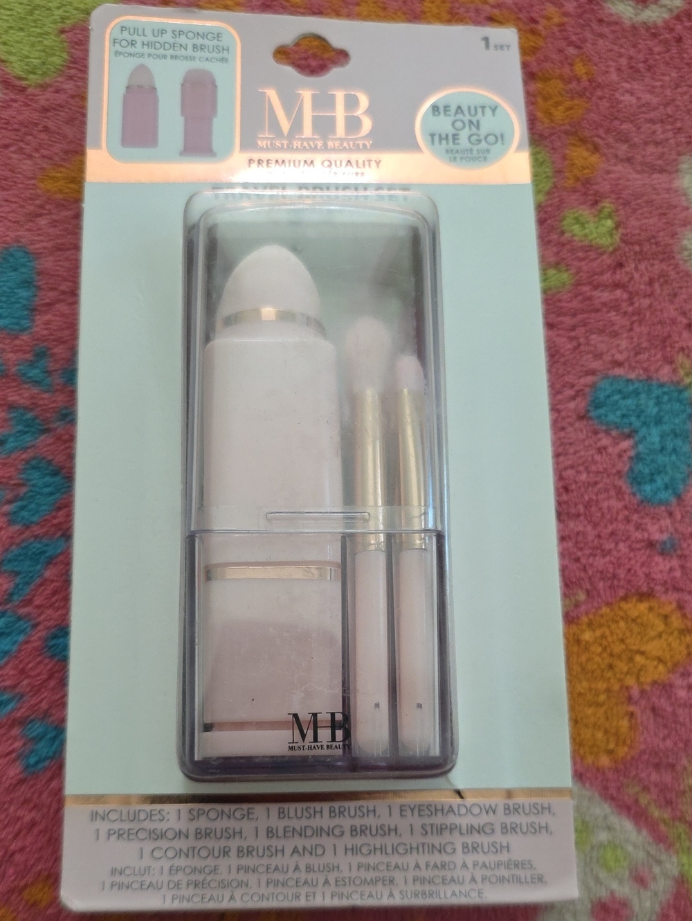 Must Have Beauty White Travel Makeup Brush & Sponge Set